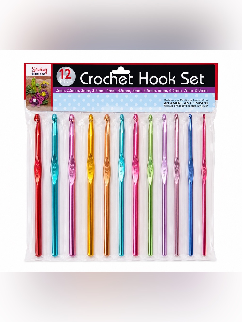12-Piece Aluminum Crochet Hook Set – Vibrant, Ergonomic & Durable (2mm – 8mm) - Picture 4 of 8